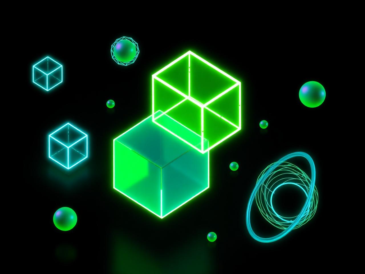 3D neon creative artifacts